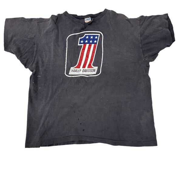 Vintage Harley Davidson Single Stitch Black TShirt Champion XL Gainesville FL - Picture 12 of 12